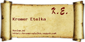 Kromer Etelka névjegykártya